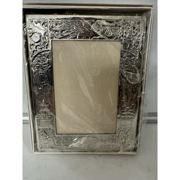 Vintage Empire Pewter Baby Picture Frame * Rare NEW In Package* Stork Nursery - Picture 1 of 15
